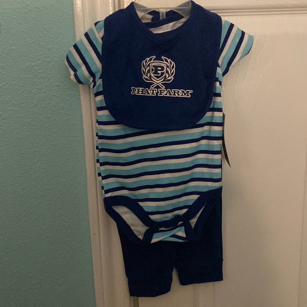 Phat Farm Baby Boys' 3-Piece Pants Layette Set Outfit - navy/multi, 6 - 9 months